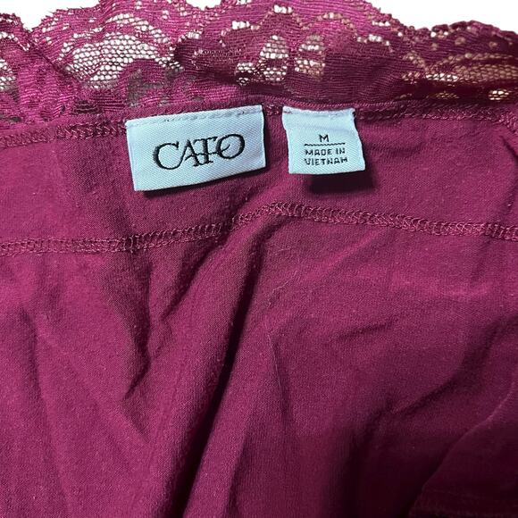 Cato Maroon Lace Cami Size Medium - Picture 3 of 4